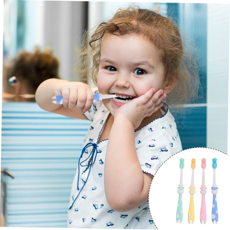 4pcs Animal-Shaped Toothbrush Soft Nylon Bristles Ergonomic Handle Safe Oral Cleaner for Boys Cute Design Random Color - Image 5