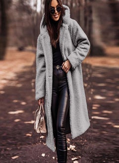 Women's Long Autumn And Winter Solid Color Long-Sleeved Woolen Women's Coat