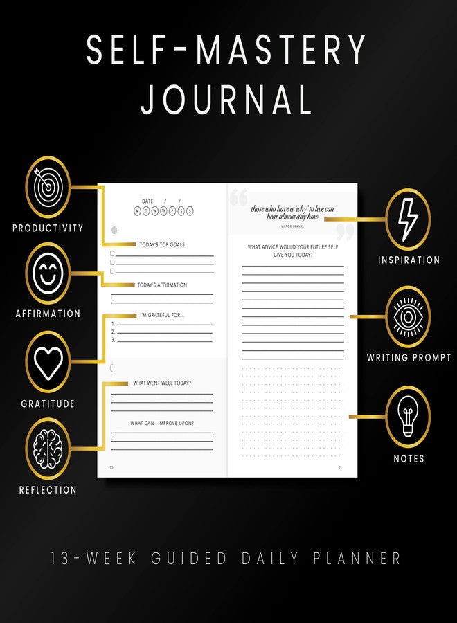 Realizations Self-Mastery Journal for Men - Gratitude Journals - 5 Minute Journal - Reflection Manifestation Journals for Mindfulness - Self Care Journal - Goal / Guided Gratitude Journal for Women & Men - Image 2