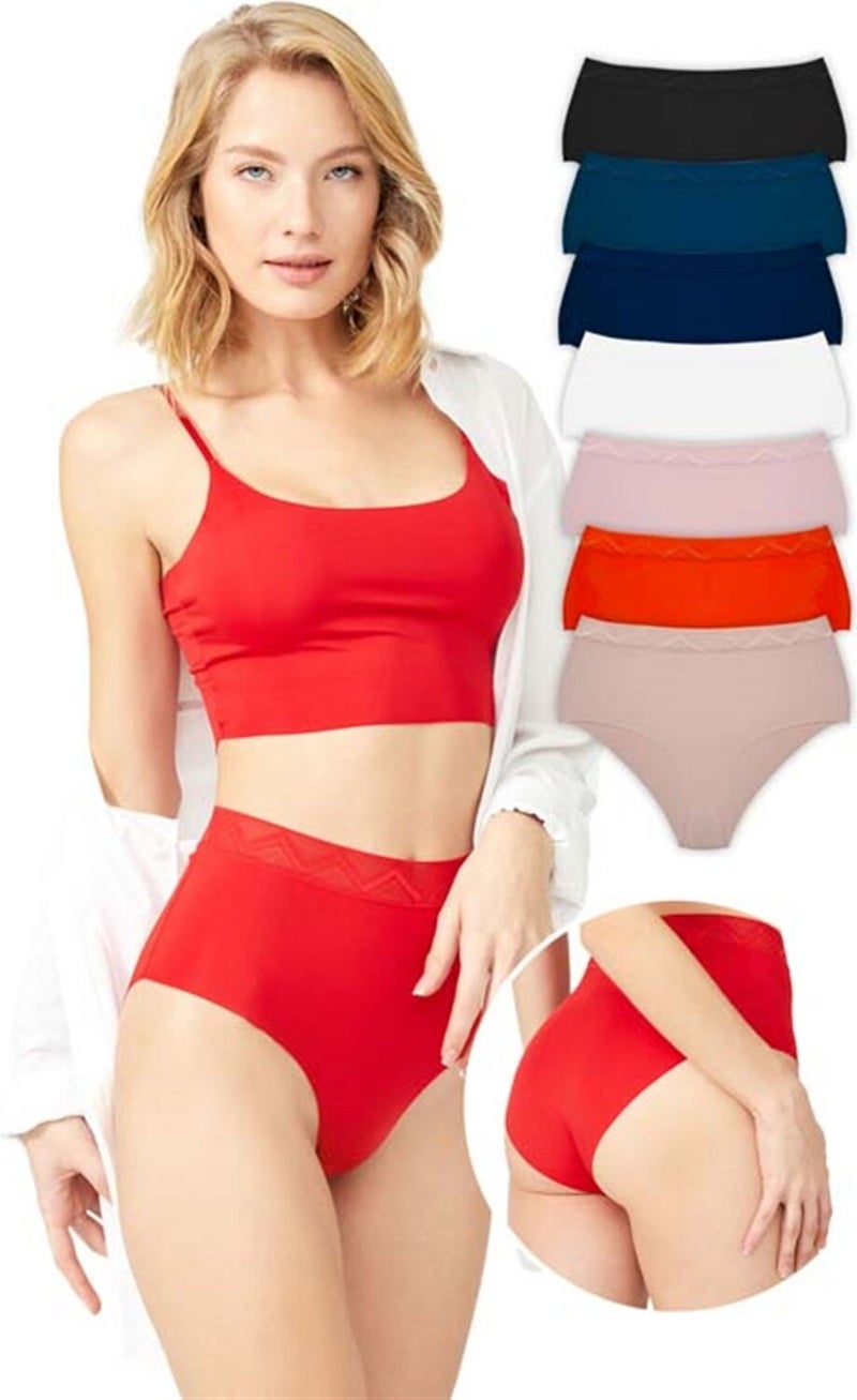 COTTONHILL Basic High Waist Laser Cut Bikini Panties 7 Pack  - Image 1
