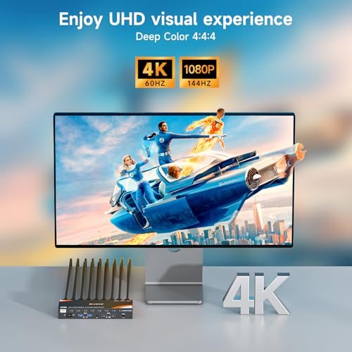 KCEVE HDMI KVM Switch 8 Computers 1 Monitor, 8 Ports USB 3.0 KVM Switcher Support 4K@60Hz for 8 PC Share Keyboard and Mouse, Support Hotkey Switching Way - Image 5