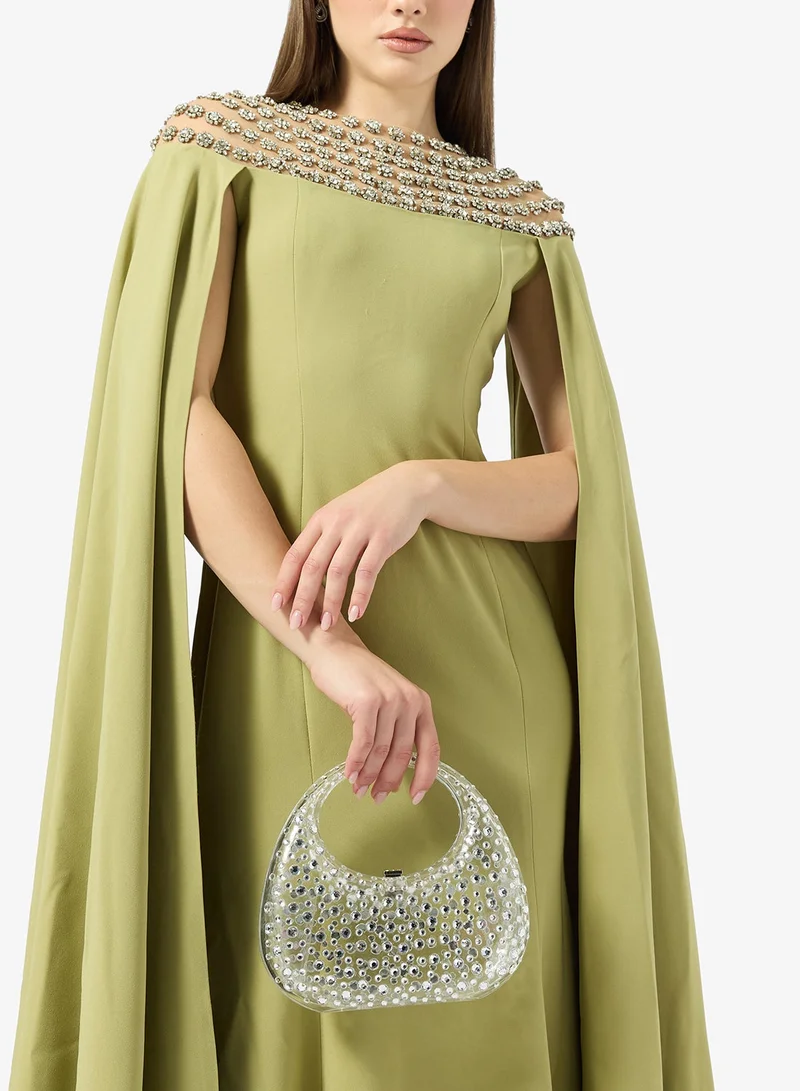 نمشي x حقيبة يد مزينة بأحجار الراين الزجاجية