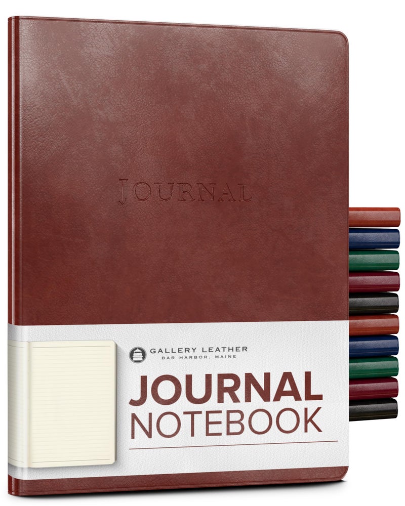 Gallery Leather Journal - Crafted in Maine, USA - Elegant Leather Writing Notebook with 192 Lined Pages - A Timeless Space for Your Thoughts - Acadia Tan, 9.75x7.5 ", Large Lined - Image 1