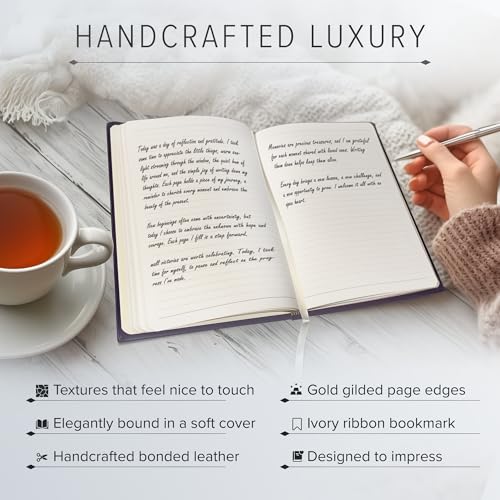 Gallery Leather Journal - Crafted in Maine, USA - Elegant Leather Writing Notebook with 192 Lined Pages - A Timeless Space for Your Thoughts - Acadia Tan, 9.75x7.5 ", Large Lined - Image 4