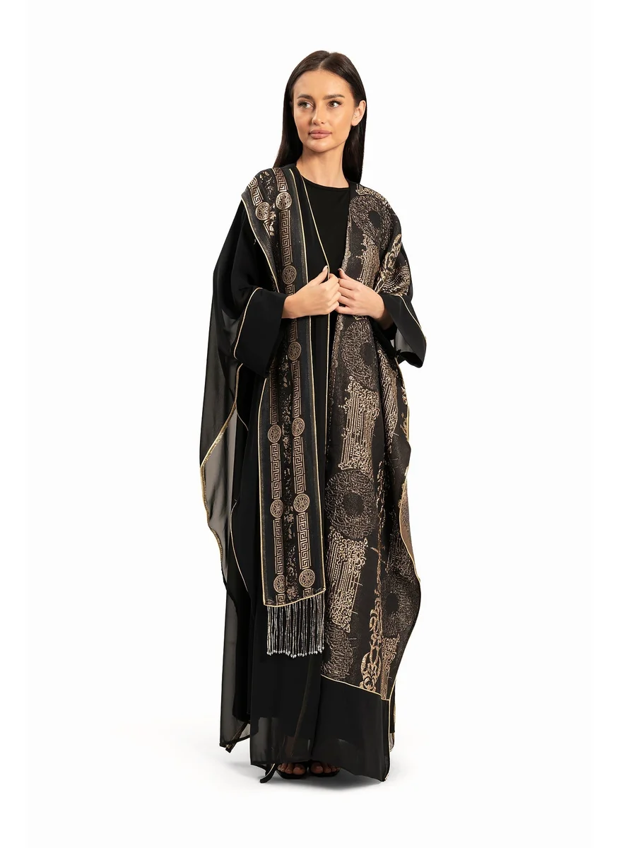وي كرييت Women Black with Gold Embroidery Kaftan By WECRE8