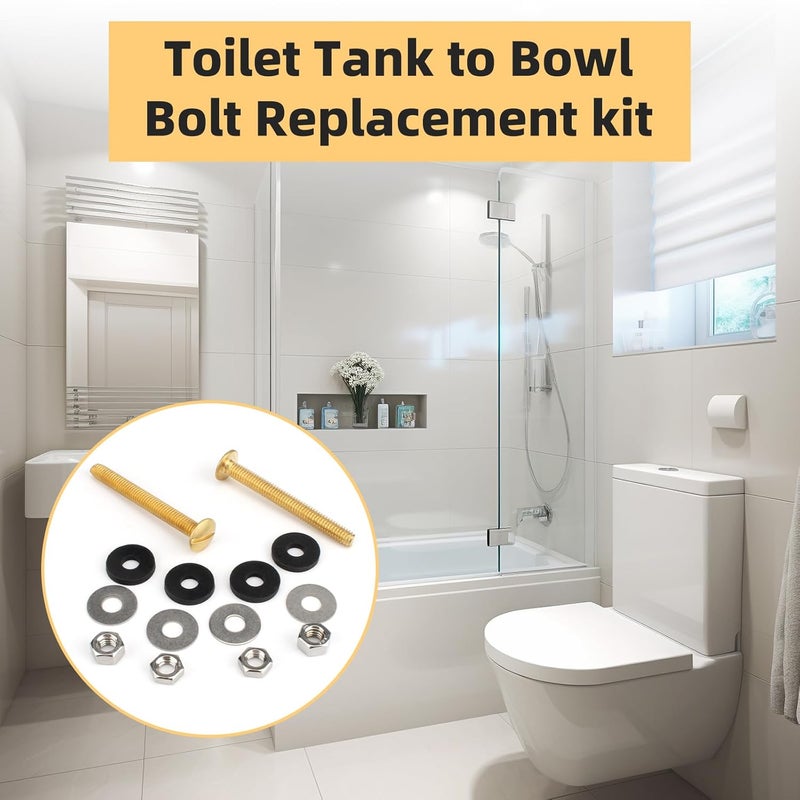 Apopip Tank to Bowl Bolt Kit 6101 Replacement for Fluidmaster, Toilet Tank Replacement Kit Universal Design Fit Most Toilets - Image 4