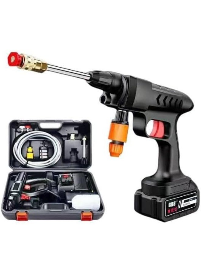 48V High-Pressure Electric Water Spray Gun - with rechargeable battery and carrying case, for washing cars and carpets - Image 1