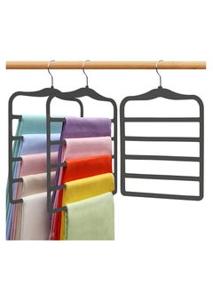 TYCOM Tycom Non-Slip Velvet Pants Hangers - (6 Pack) Ultra Thin Space Saving 360 Degree Swivel Hook Pants Hangers Hold Up -to 10 Lbs - Pants 6pcs Grey  - Image 1
