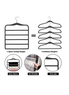 TYCOM Tycom Non-Slip Velvet Pants Hangers - (6 Pack) Ultra Thin Space Saving 360 Degree Swivel Hook Pants Hangers Hold Up -to 10 Lbs - Pants 6pcs Grey  - Image 5