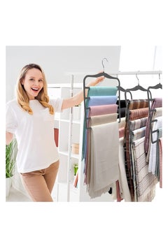TYCOM Tycom Non-Slip Velvet Pants Hangers - (6 Pack) Ultra Thin Space Saving 360 Degree Swivel Hook Pants Hangers Hold Up -to 10 Lbs - Pants 6pcs Grey  - Image 4
