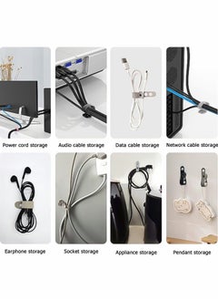 Generic Reusable Silicone Cable Ties Set with Suction Cups for Cord Management, 16 Pieces  - Image 3