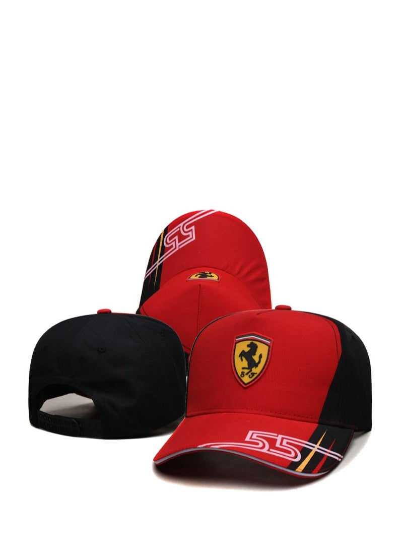 Ferrari قبعة سباق ذات لونين سكووديريا فيراري F1 كارلوس ساينز #55