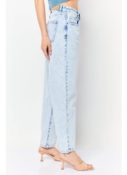 Cotton On Women Mom Fit High Rise Straight Leg No Stretch Jeans, Blue  - Image 2