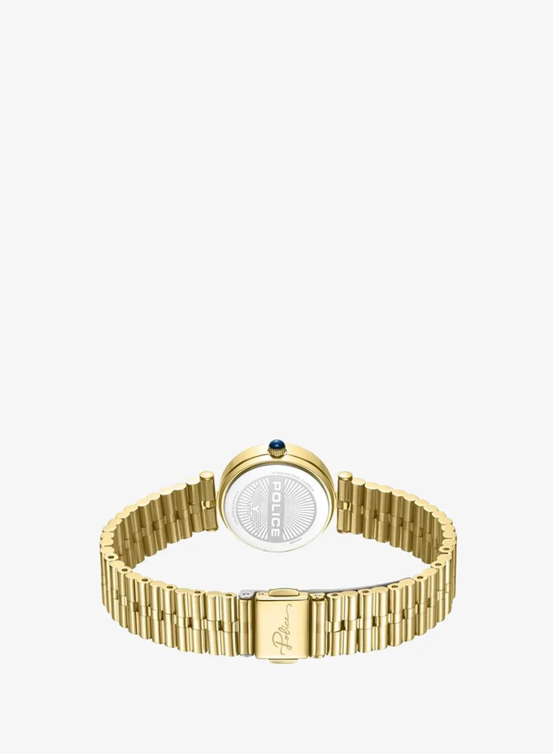 Police Yellow Gold Women's Agra White Dial Stainless Steel Bracelet Analog Watch for Women, 24mm for Women | Best Price UAE
