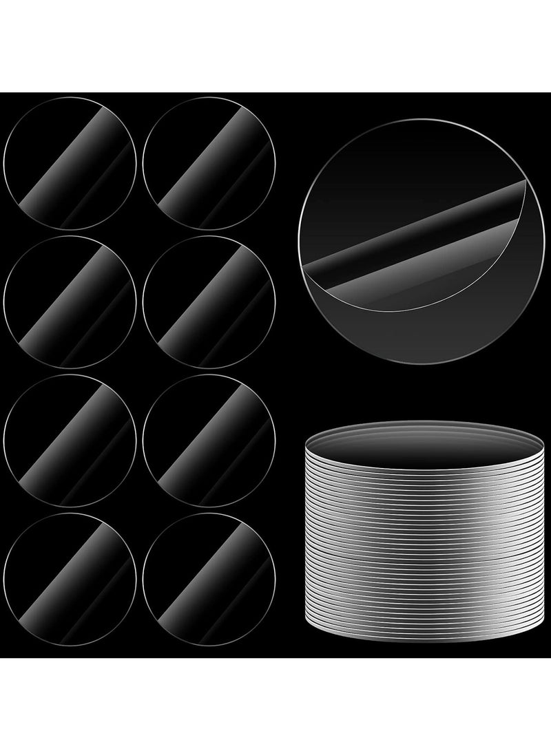 TPGP 50 Pieces Clear Circle Acrylic Blanks - 0.08 Inch Thick Round Acrylic Discs for Picture Frame Painting DIY Crafts (3 x 0.04 Inch) - Image 1