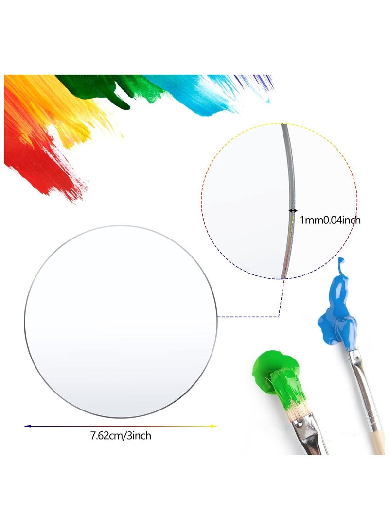 TPGP 50 Pieces Clear Circle Acrylic Blanks - 0.08 Inch Thick Round Acrylic Discs for Picture Frame Painting DIY Crafts (3 x 0.04 Inch) - Image 2