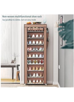 10 Tiers Shoe Rack Cabinet, Shoe Storage Boxes with Non Woven Fabric Cover, Shoe Shelf for Entryway, Shoe Organizer Bins for Hallway, Doorway, Living Room (Grey) - pzsku/Z97A825F23A6D0FF8B927Z/45/_/1719539276/99c26bdb-7bcf-4b07-8345-9c653262a559