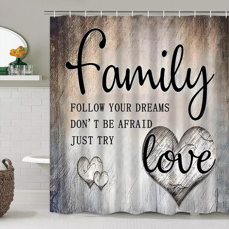 AZHM Inspirational Motivational Shower Curtain Set for Bathroom 4 Pcs Black Bathroom Accessory Decor Sets with Shower Curtain and Rugs - Image 5