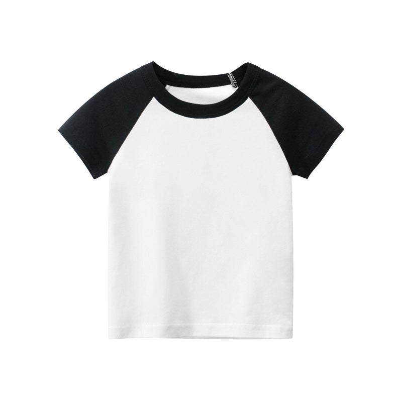 Children'S Clothing 2024 Children'S Short-Sleeved T-Shirts Solid Color Advertising Shirts With Sleeves Without Patterns Children'S Clothes - Image 1
