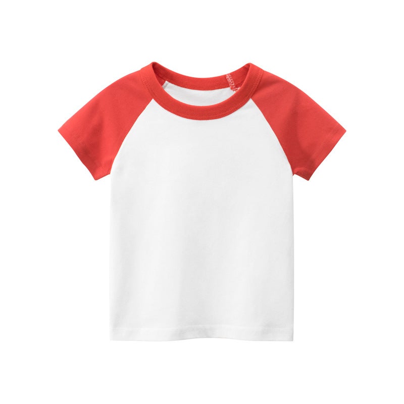 Children'S Clothing 2024 Children'S Short-Sleeved T-Shirts Solid Color Advertising Shirts With Sleeves Without Patterns Children'S Clothes - Image 3