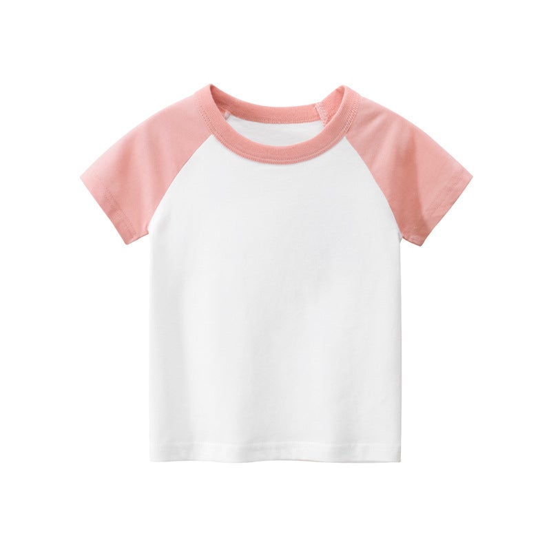 Children'S Clothing 2024 Children'S Short-Sleeved T-Shirts Solid Color Advertising Shirts With Sleeves Without Patterns Children'S Clothes - Image 5