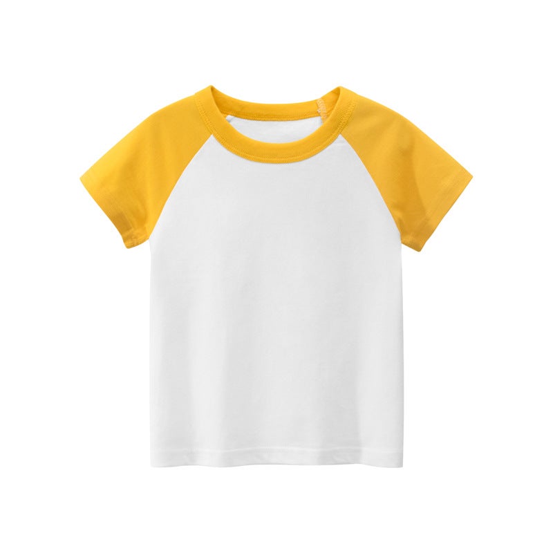 Children'S Clothing 2024 Children'S Short-Sleeved T-Shirts Solid Color Advertising Shirts With Sleeves Without Patterns Children'S Clothes - Image 4