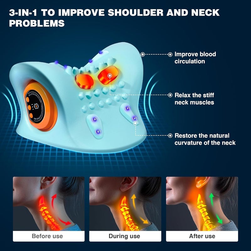 Neck Massager with Heat - Rechargeable Massage Pillow for Neck and Shoulder Relaxation - Image 2