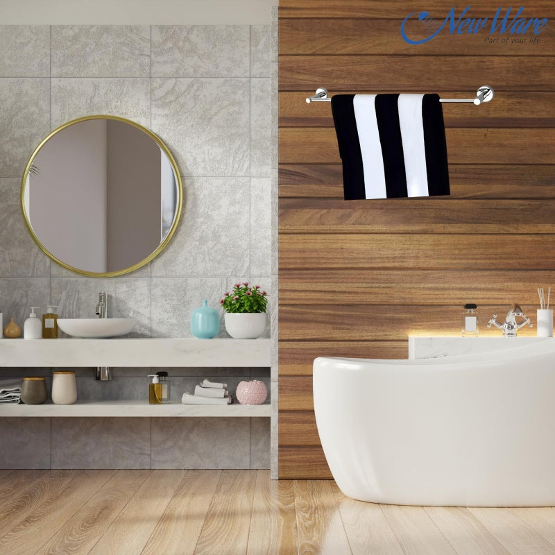 New Ware 304 Grade Stainless Steel Towel Rod for Bathroom - 18 Inch, Chrome Finish - Image 2