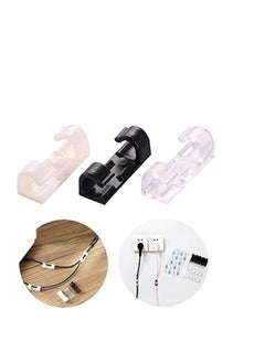 SYOSI 60 Pcs Wire Clamp Wire Holder Organizer Cord Management Cable Clips with Strong Adhesive Tapes Cable Clips Wall Wire Clips Holder for Car,Office  - Image 2