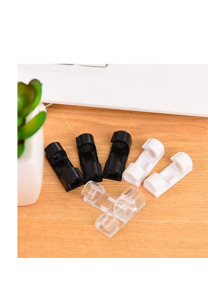 SYOSI 60 Pcs Wire Clamp Wire Holder Organizer Cord Management Cable Clips with Strong Adhesive Tapes Cable Clips Wall Wire Clips Holder for Car,Office - Image 3