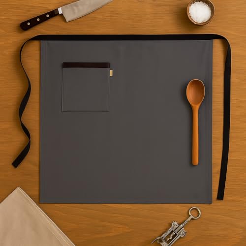 Switchon Waist half Apron with front pocket free Size (Grey_Black) - Image 4