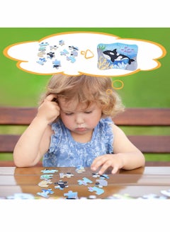 Excefore Sea Animal Puzzles for 3 4 5 6 Year Olds, 5-in-1 Jigsaw Puzzles with Iron Box for Storage, Puzzle Toys Gifts for Boys, Girls, Kids and Children (Sea Animal Puzzles)  - Image 4