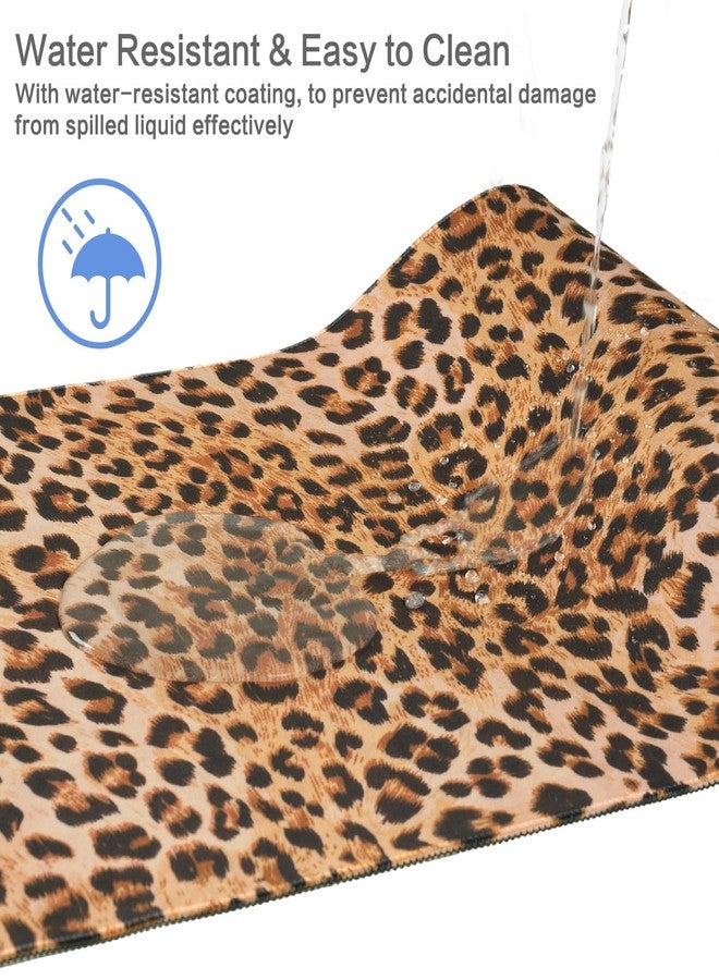 Lokigo Desk Pad, Desk Mat, Large Gaming Mouse Pad, Waterproof Rubber Base Mousepad for Desk with Stitched Edges Girls Women for Laptop Gaming Office Work Study, 31.5"x15.7", Brown Leopard - Image 4