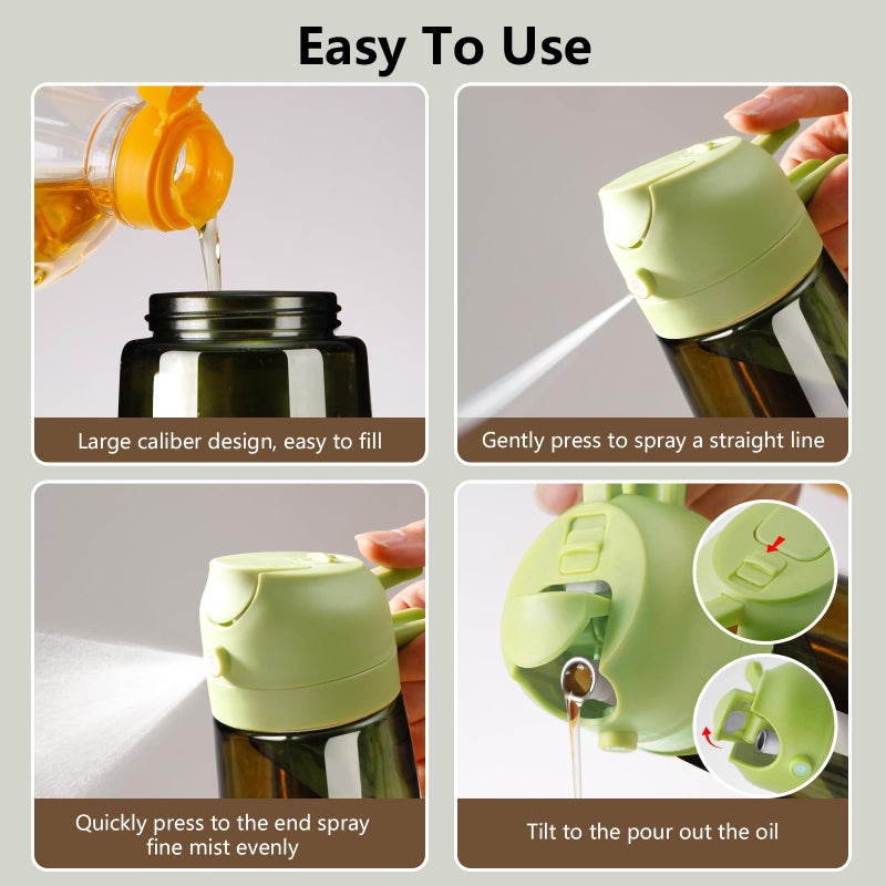 SWEET VIEW Olive Oil Dispenser and Oil Sprayer â€“ 16oz/470ml Glass Light-Proof Oil Pourer for Kitchen, Air Fryer, Cooking, Salad, and BBQ - Image 2