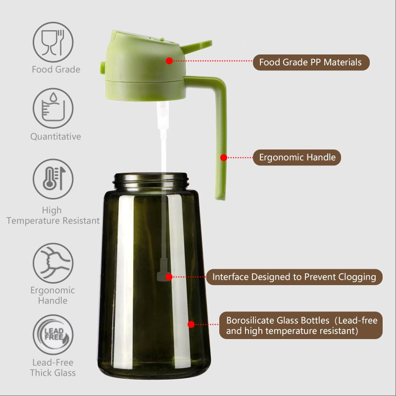 SWEET VIEW Olive Oil Dispenser and Oil Sprayer â€“ 16oz/470ml Glass Light-Proof Oil Pourer for Kitchen, Air Fryer, Cooking, Salad, and BBQ - Image 5