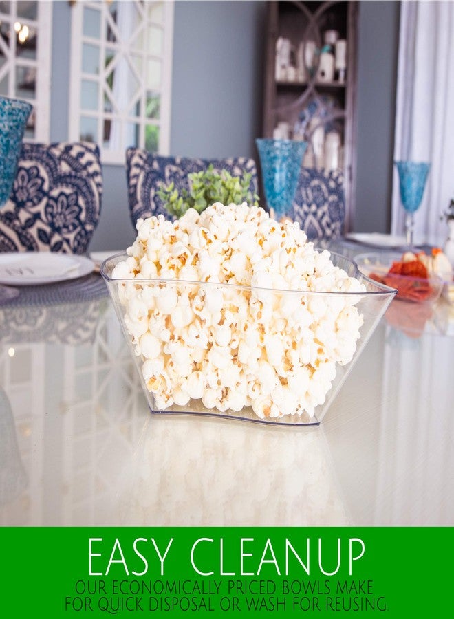 PLASTICPRO Disposable Elegant Wave Design Square Plastic Serving Bowls Heavy Duty for Party's Snack or Salad Bowl (4, Medium) - Image 5