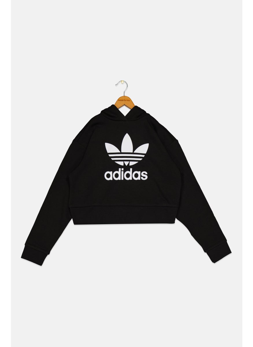 adidas Originals Kids Boy Long Sleeves Outdoor Sweatshirt, Black  - Image 1