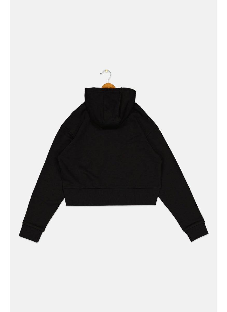 adidas Originals Kids Boy Long Sleeves Outdoor Sweatshirt, Black  - Image 2