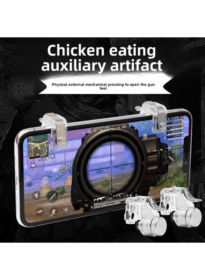 Explosions R11 Chicken Eating Artifact Mobile Phone Game Handle Flat Stimulate Battlefield Quick Shooting Button Assistant-Product Color:Transparent  - Image 3