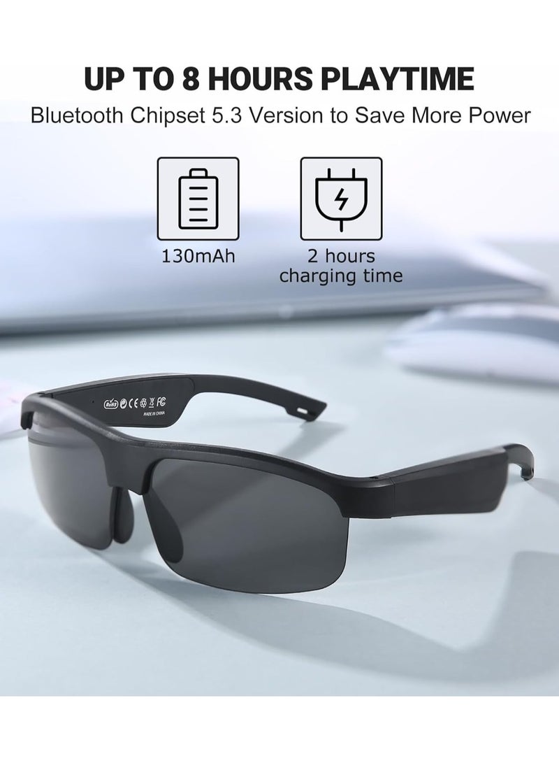 Raxoom Bluetooth Sunglasses, Smart Glasses, Polarized Bluetooth Sunglasses, Built-in Mic & Speakers, Voice Assistant, UV Protection Audio Sun Glass, Stereo Sound Audio Sunglasses for Sports Cycling Running  - Image 4