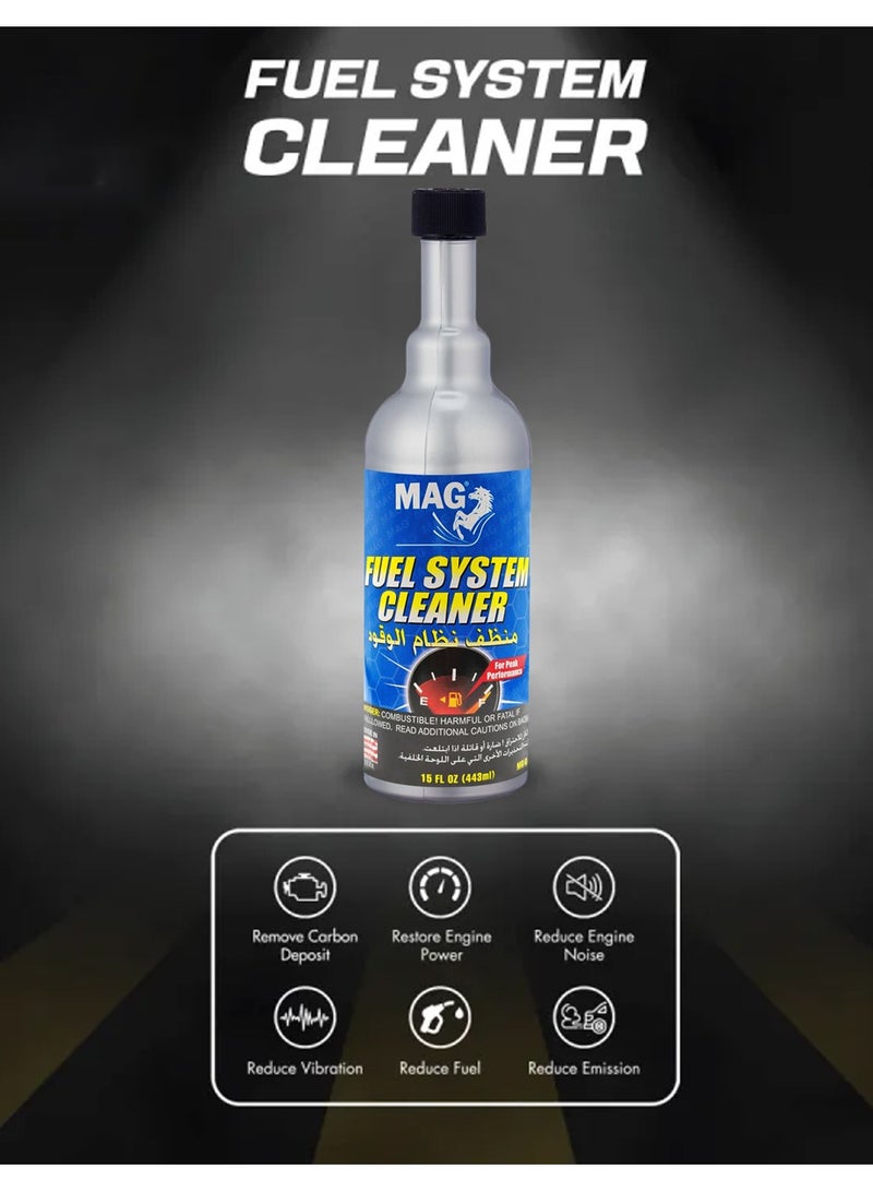 MAG Fuel System Cleaner 443ml – Cleans Fuel Injectors, Restores Power, Improves Mileage, Reduces Emissions, Made in USA, Petrol Engine Additive - Image 3