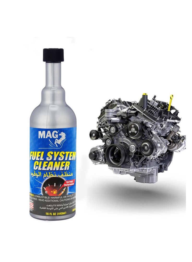MAG Fuel System Cleaner 443ml – Cleans Fuel Injectors, Restores Power, Improves Mileage, Reduces Emissions, Made in USA, Petrol Engine Additive - Image 4