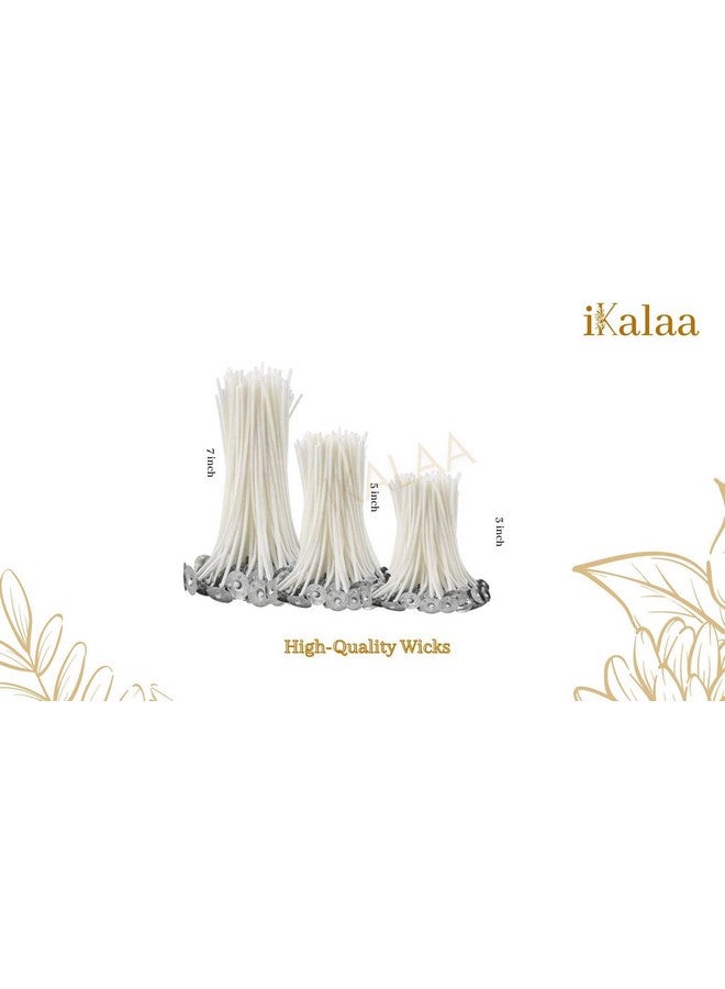 iKalaa Candle Making Wicks Combo | 50 Pcs Each of 3 inch 5 inch and 7 inch | Long Pre-Waxed | Total 150 - Image 3