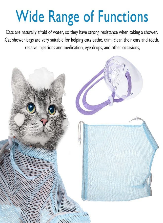 SUPVOX Cat Mesh Bathing Bag for Kitten Wash Grooming Bag Muzzle Restraint Bath Cage for Cats - Image 5