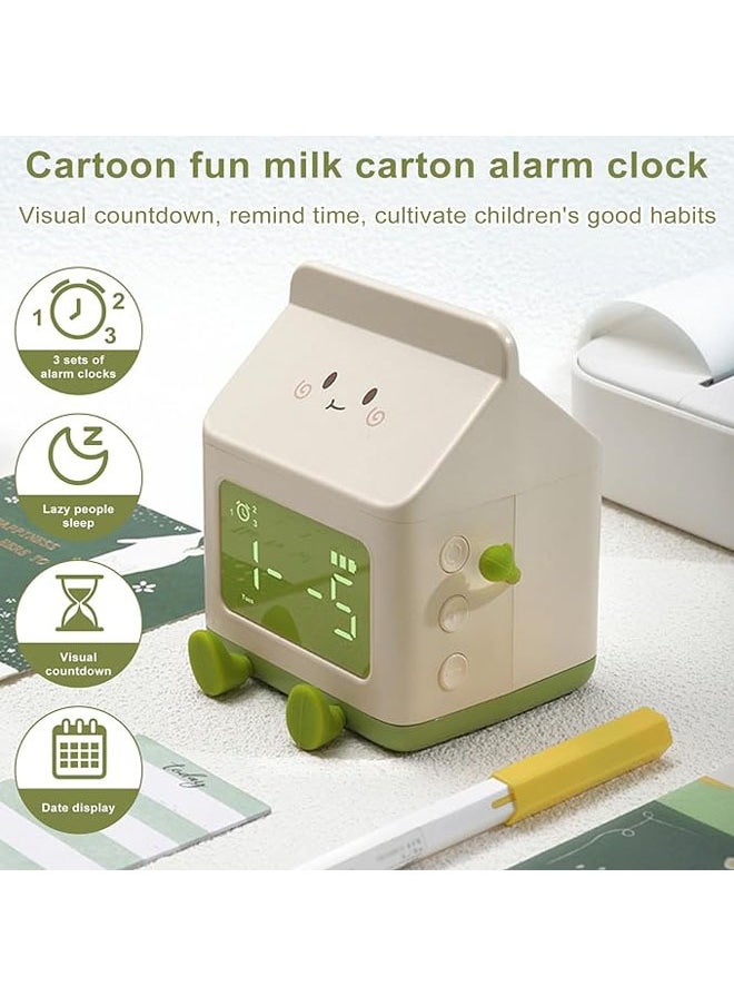 Durable Digital Milk Crate Shape Battery Alarm Clock Rechargeable Countdown Readable Big Screen Multi-function Digital Clock