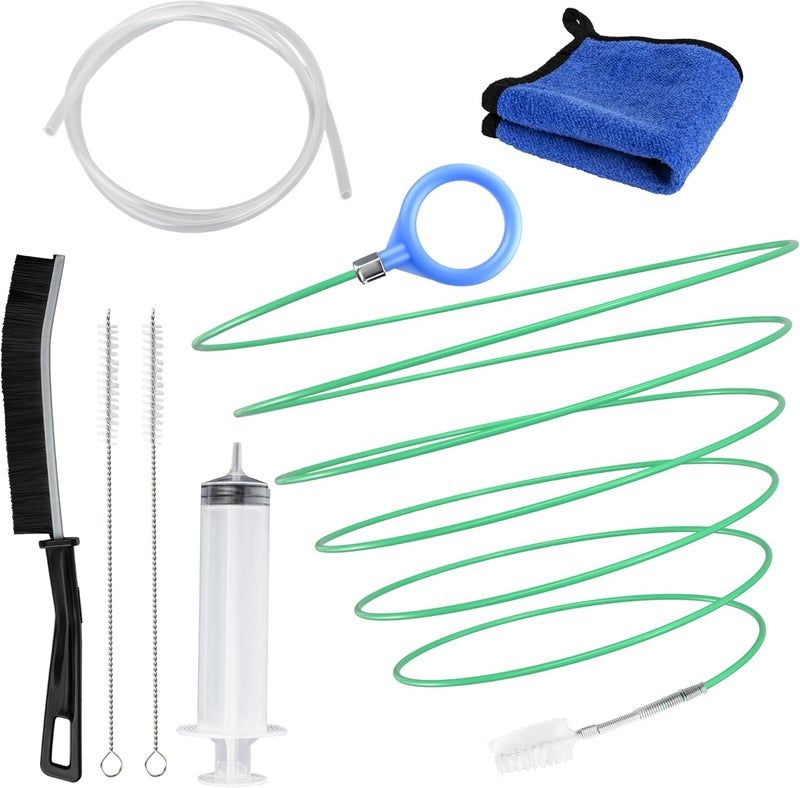 ecocstm Auto Sunroof Drain Cleaning Tool, 120 Inch Flexible Drain Brush, Sunroof Drain Cleaner with Pipe Cleaning Brush, Syringe Hose and Crevice Brush, Cleaning Tool for Drains, Sewers, Windshields - Image 1