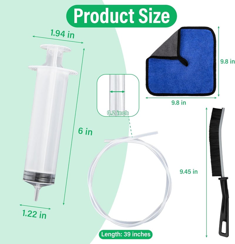 ecocstm Auto Sunroof Drain Cleaning Tool, 120 Inch Flexible Drain Brush, Sunroof Drain Cleaner with Pipe Cleaning Brush, Syringe Hose and Crevice Brush, Cleaning Tool for Drains, Sewers, Windshields - Image 3