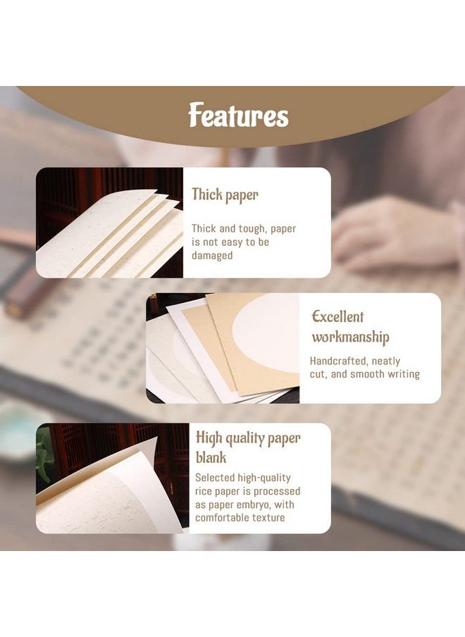 BangBoom 10 Sheets Soft Shikishi Paper, Pre-Mounted Xuan Paper Raw, Chinese Calligraphy Round Paper, Blank Sumie Rice Paper for Painting, DIY Craft, Graffiti, Wall Art Decoration (Shu Xuan E)  - Image 3
