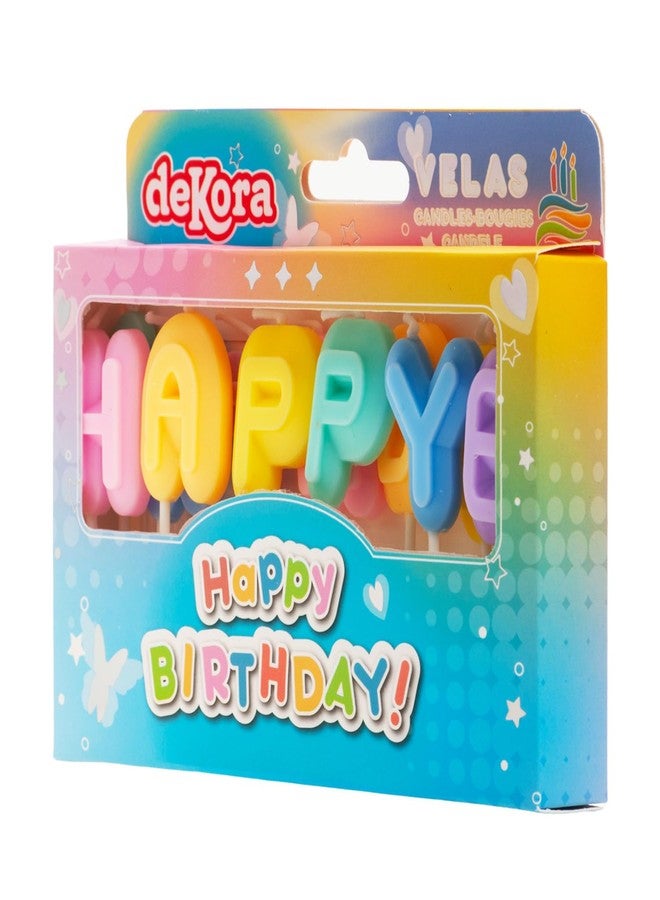 Dekora, Happy Birthday Letters Candles, Multicoloured Birthday Decoration, 13 Letters Multicoloured, 8cm - Image 2