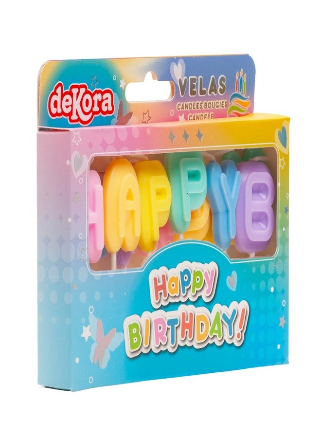 Dekora, Happy Birthday Letters Candles, Multicoloured Birthday Decoration, 13 Letters Multicoloured, 8cm - Image 4